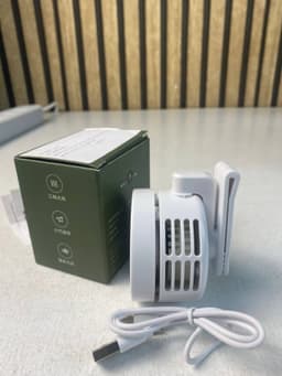 - مروحة حزام صغيرة محمولة وبدون شفرات مع مشبك دوار قابلة لإعادة الشحن بمنفذ USB-C 360° و 3 سرعات . 7