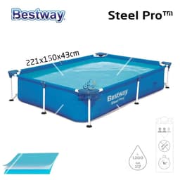 مسبح ستيل برو™ مستطيل الشكل، أبعاده 221 × 150 × 43 سم، من بيست واي، رقم المنتج 56401 7