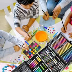 علبة أدوات الرسم والتلوين الفاخرة 144 قطعة داخل حقيبة، مجموعة فنية تدوم لمدة طويلة . 7