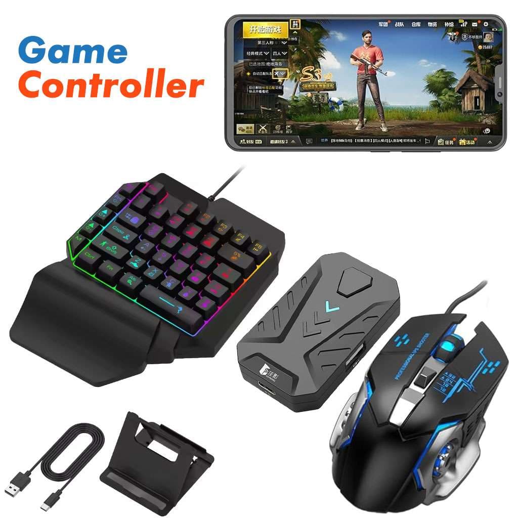 لوحة مفاتيح وماوس Mix Pro 4 في 1 للهواتف الذكية، ألعاب PUBG وFortnite